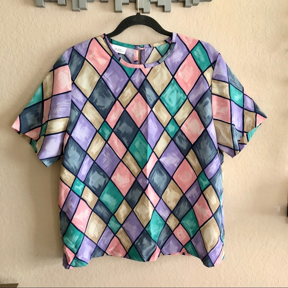 Vintage Blair Boutique geometric blouse, XL